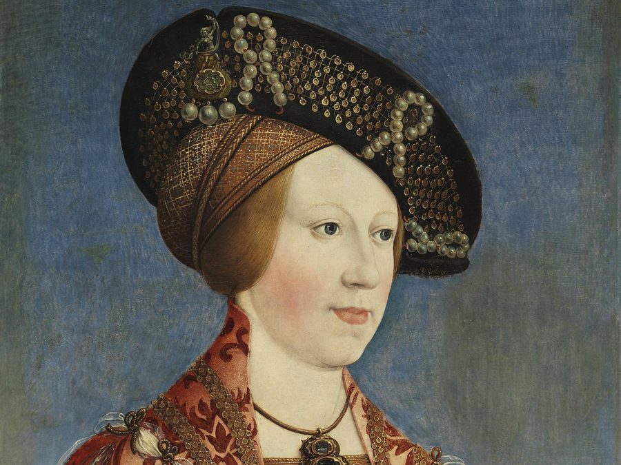 Anna Jagellonská na portrétu Hanse Malera, kolem roku 1520 (Wikimedia Commons, volné dílo)