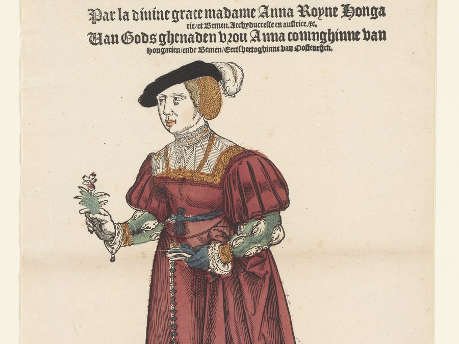 Anna Jagellonská na dobové rytině (Rijksmuseum, CC0)
